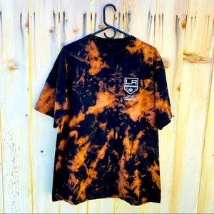 LA Kings Championship tee // 2014 Stanley Cup // Hand Bleached // Bleach Dye //